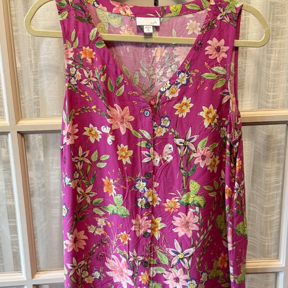 J. Jill Floral V Neck Tank